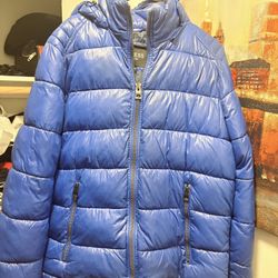 Blue Guess Puffer Jacket