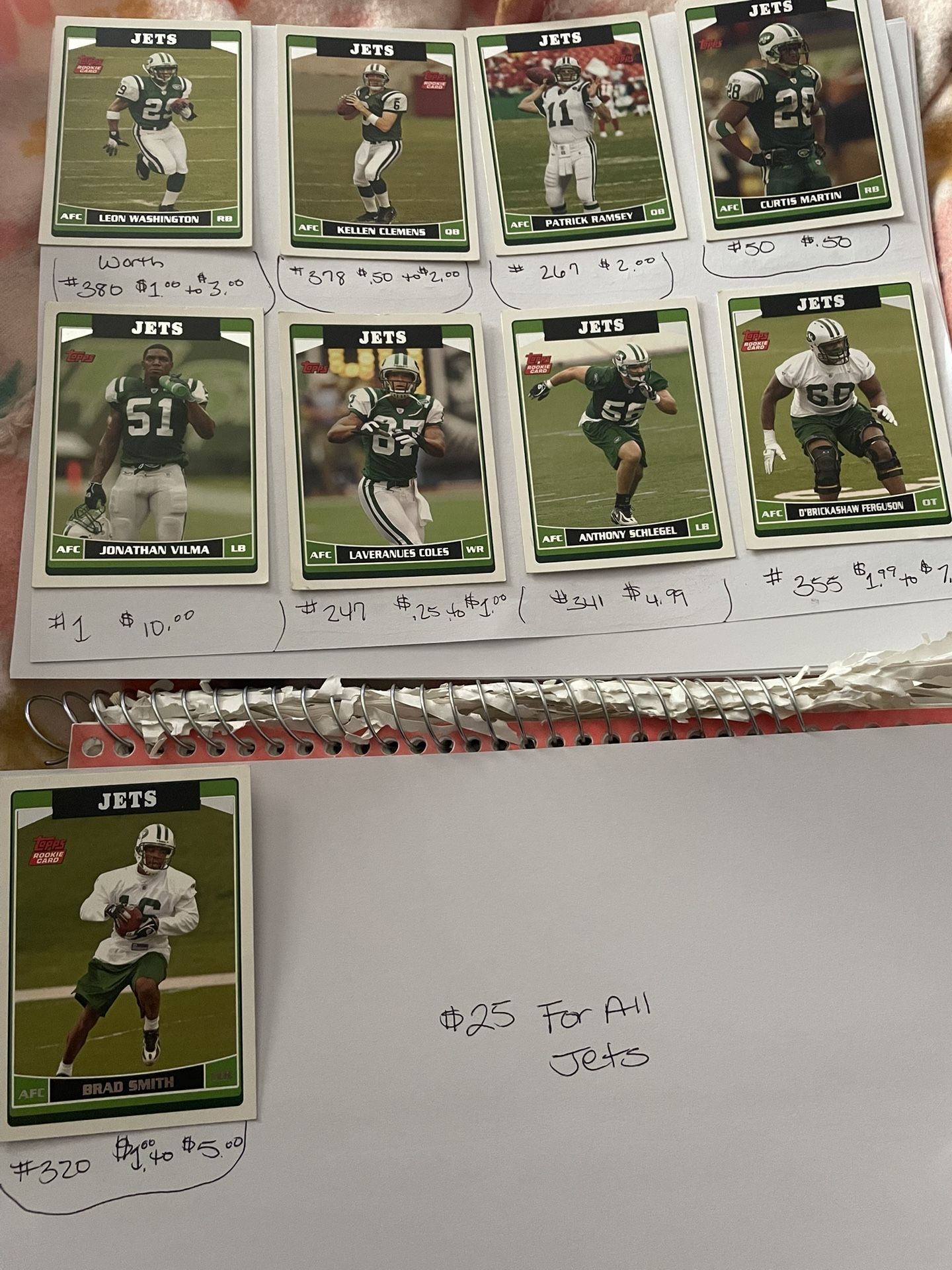 Jets Football Cards