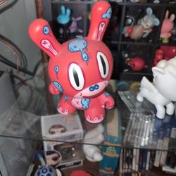 2005 KIDROBOT 8" DUNNY M.O.D. GARY BASEMAN RED VINYL TOY Vintage MOD