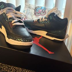 Air Jordan 3 Black and Hyper Jade No