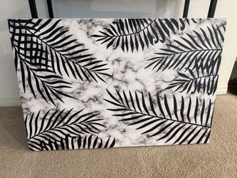 Society 6 Modern Palm Black And white Canvas Wall Art