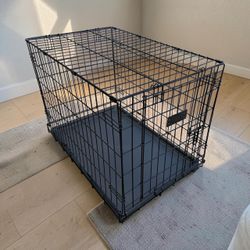 Great for Dogs 26-40lb Black Metal Single Door 30” Dog Cage Animal Containment Crate! Good Condition! 30x19x21in