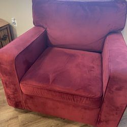 Suede Red Couches 