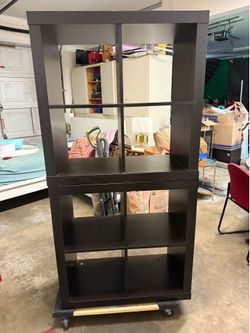 Two storage cube shelves