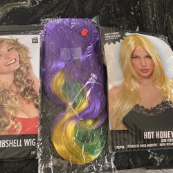 3 Wigs And 2 Wig Caps