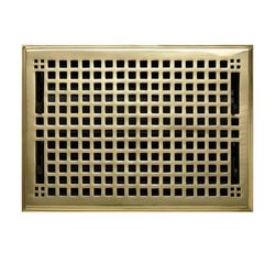 Signature Hardware Mission Polished Brass Floor Register with Damper 12" X 14"