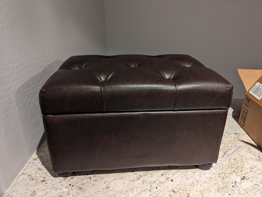 Small Faux Leather Ottoman /Foot Stool