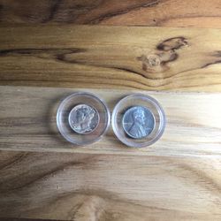Uncirculated 1943 dime in 1943 Penny