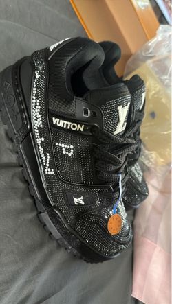 Louis Vuitton Trainer Sneakers Black Crystal
