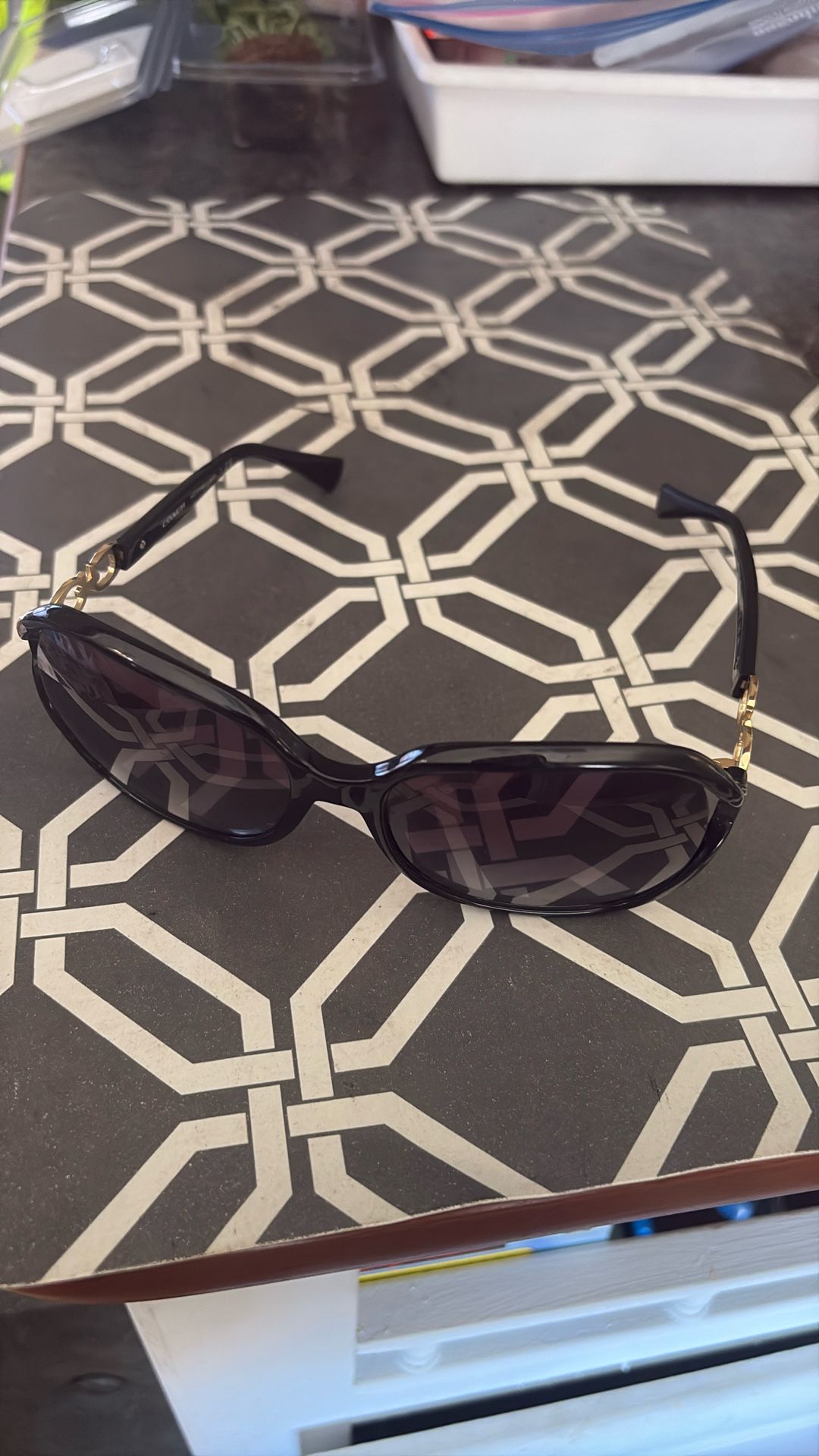 Coach Sunglasses Black W/ Gold
