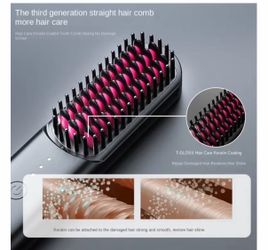 Wireless Hair Straightening Comb Anion,No Damage to Hair, Portable Straight Volume Dual-Purpose Hair Straightener Electric Hair Comb for Hairstyler Sa