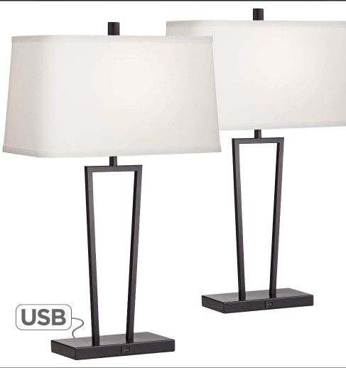 Table Lamps Set of 2 with USB Charging Ports 