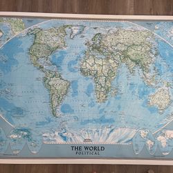 World Map On Plywood Board