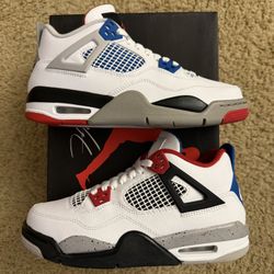 Size 5.5y (Worn once, comes with original box) - Air Jordan 4 retro what the 