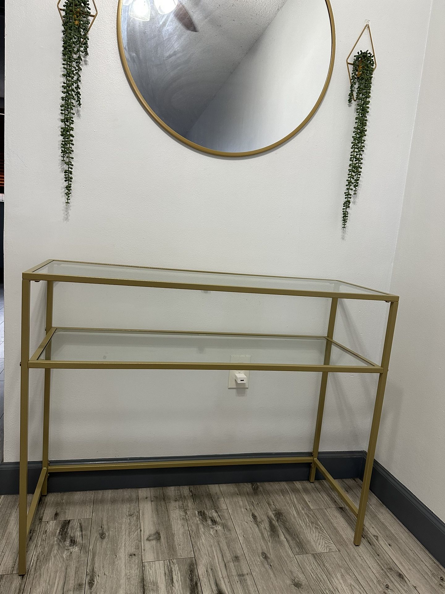 Gold Glass Console Table