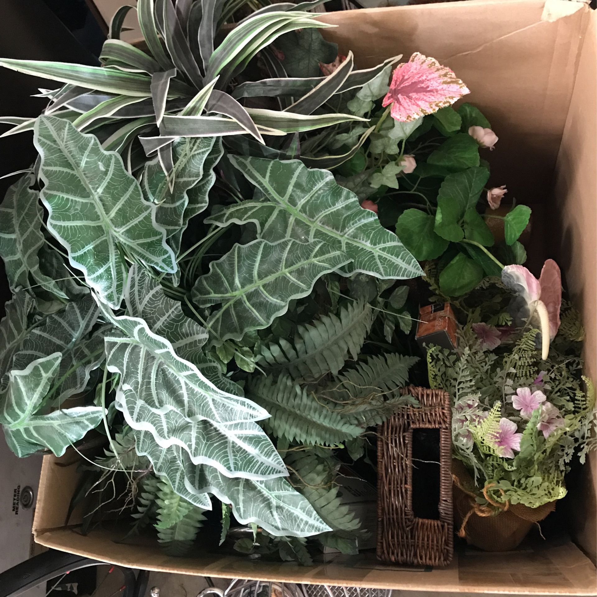 Box Of Fake Plants