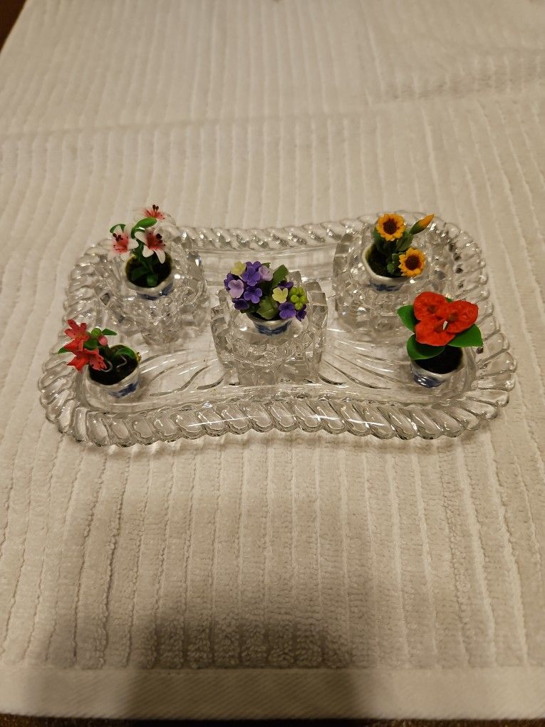 Miniature Flowers & Salt Cellars All Together