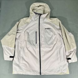 Adidas Women's Terrex Xploric RAIN.RDY Outdoor Jacket Cream/Black Size 3X