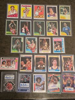 Older Vintage Basketball Cards & Autograph Cards! 24 Card Lot! Julius Erving! Oscar Robertson! Walt Frazier! Gail Goodrich!