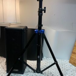 2’ X 4.5” Kustom’ Personnel PA With Stand, 50 Watt Sound System, Includes A Brand New ‘ION’ Microphone, Works Great 