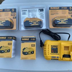 5 batteries and charger