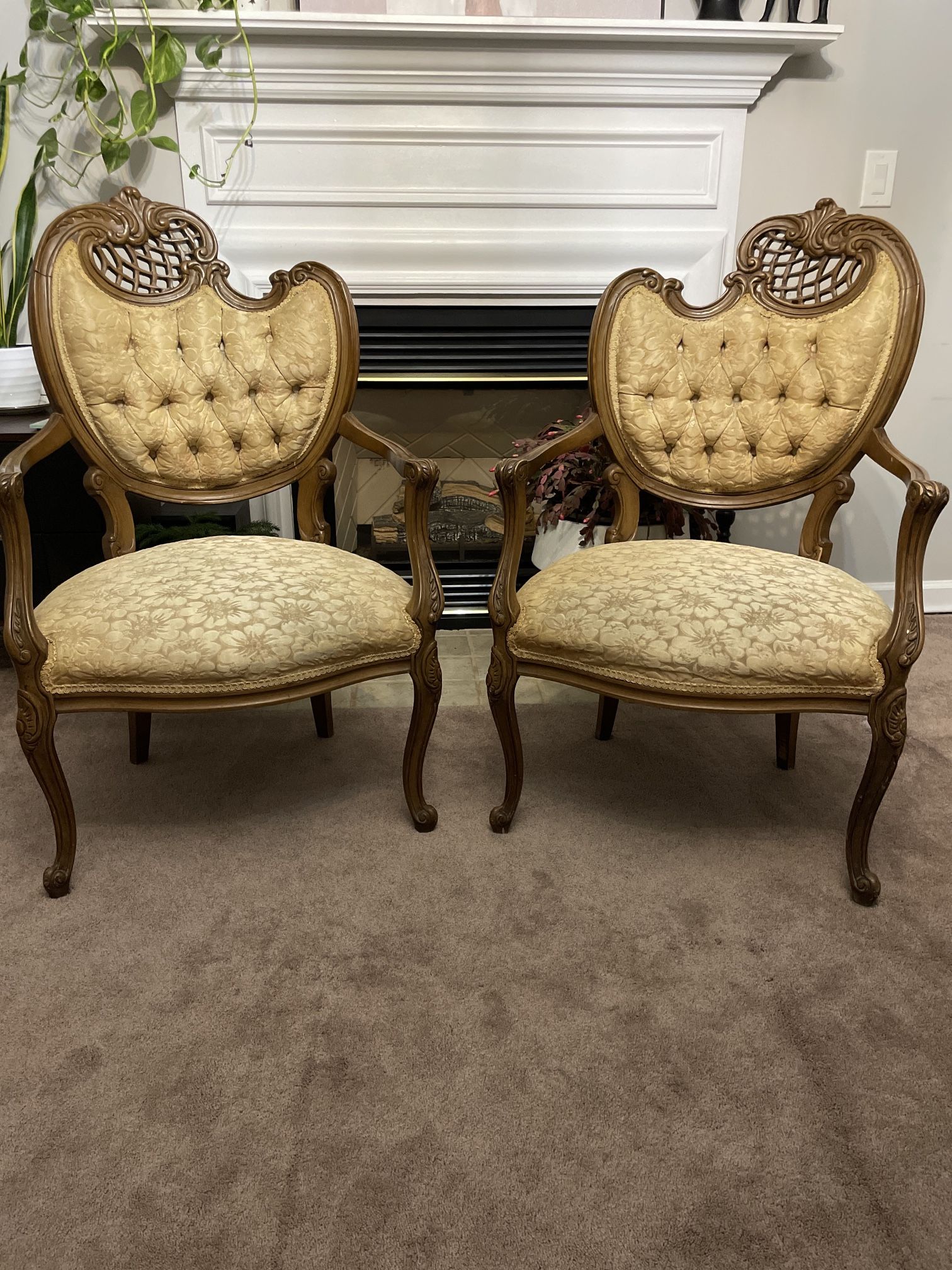 Antique French provincial armchairs