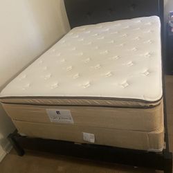 Mattress And Full Size Bed Frame For Sale  CASH ONLY
