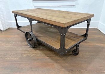 Industrial Style Coffee Table Cart - Used