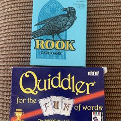 Quiddler and Rook card games both for $5.00