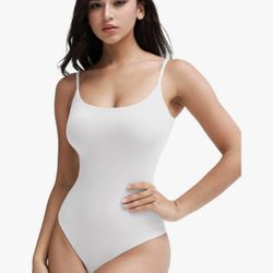 New(SMALL)LCNBA Women's Spaghetti Strap Bodysuit Double Lined Sleeveless Thong Camisoles Bodysuit Top