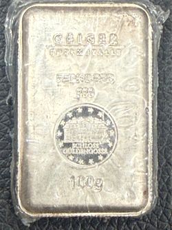 100 Gram Geiger Bar silver Sealed
