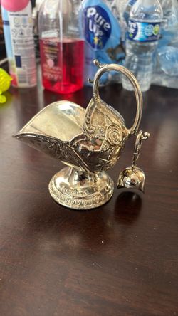 Vintage silver plated sugar scuttle