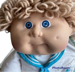 Cabbage Patch Kids Doll Blonde Hair Blue Eyes