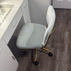 Velour Makeup Vanity Chair 