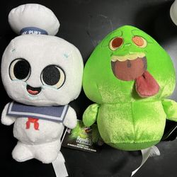 Ghost Busters Funko Plushies Stay Puft & Slimer 