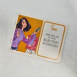 VTG 1970s SEARS ELECTRIC SCISSORS MANUAL/ORIGINAL PAPERWORK
