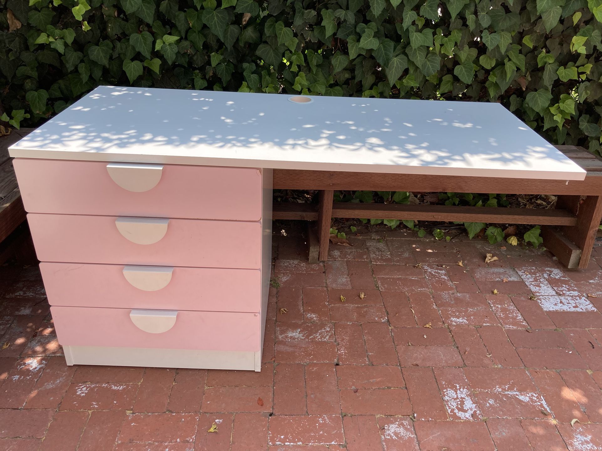 Free IKEA Desk With Pink Drawers