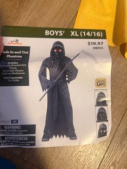 Light-Up Grim Reaper Halloween Costume โ Boys XL (14/16