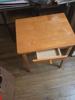 Small Wood Side Table with Drawer