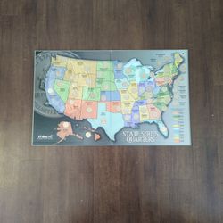 State Quarter Series 1999 Through 2008 Collectors Map With 49 Quarters