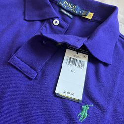 Men’s Polo Ralph Lauren Polo Shirt Size Large New Purple 