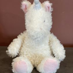 Carter’s Just One You White Fluffy Unicorn 12" Plush Stuffed Toy Sparkle Horn