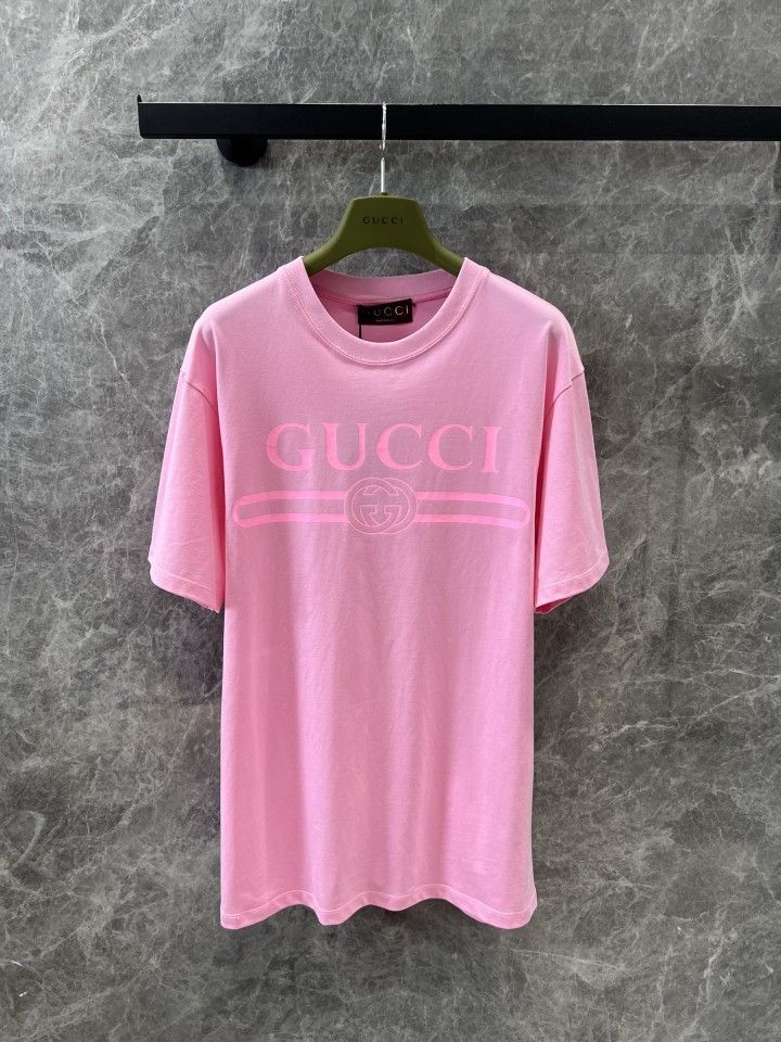 Guc*c new spring and summer classic logo print round neck short-sleeved T-shirt