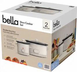 bella 6-quart Programmable Slow Cooker with Additional 2-quart Slow Cooker Set