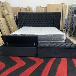 New In Box King Bed Frame With Mattress (Read Description Below)