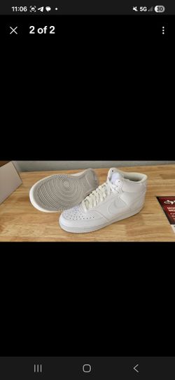 NIKE COURT VISION  MID TRIPLE WHITE -BRAND NEW- NO BOX