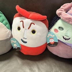 The Nightmare Before Christmas Squishmallows Lock Shock Barrel 10" NWT(SET Of 3)