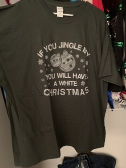 Men’s inappropriate holiday shirt jingle bells white Christmas size 2xl