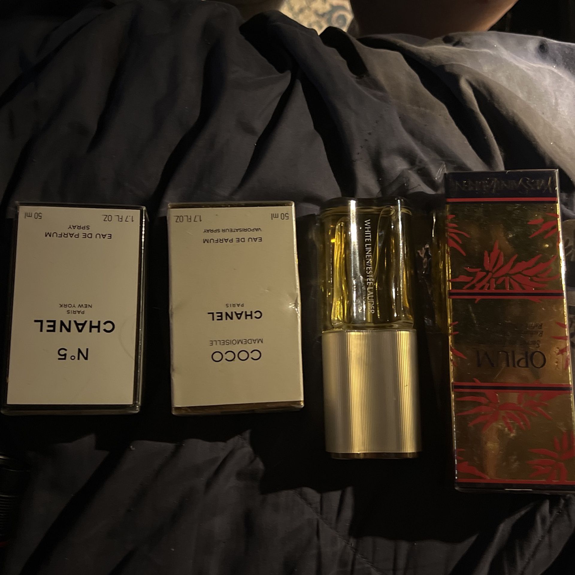 Brand New Perfume, Chanel, Opium, White Linen/ Estee’ Launder