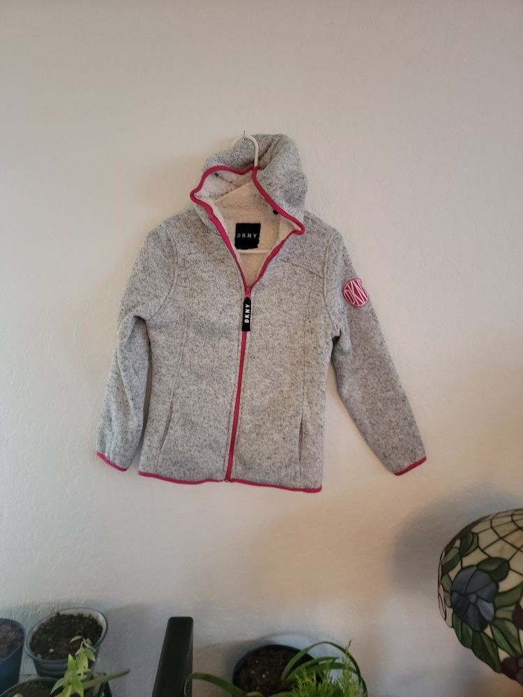 Girls DKNY Sherpa Zip Up Hoodie